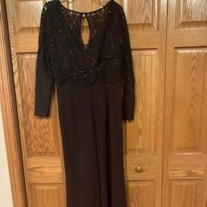 JS Collections long black lace dress